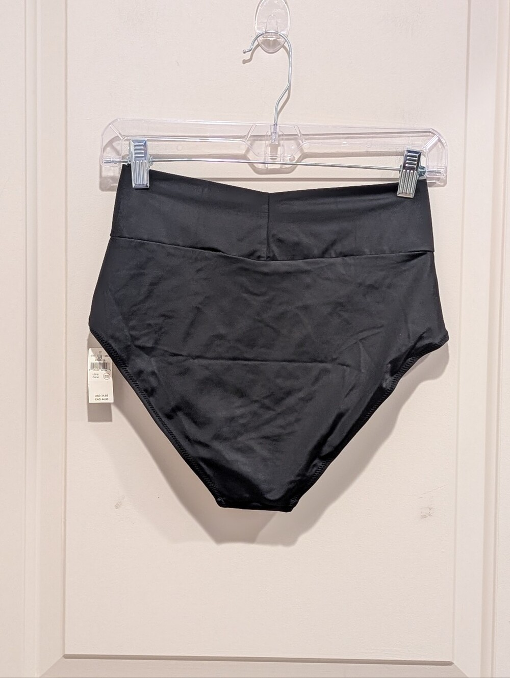 aerie Black High-Rise Cross-Front Bikini Bottoms - Picture 4 of 4